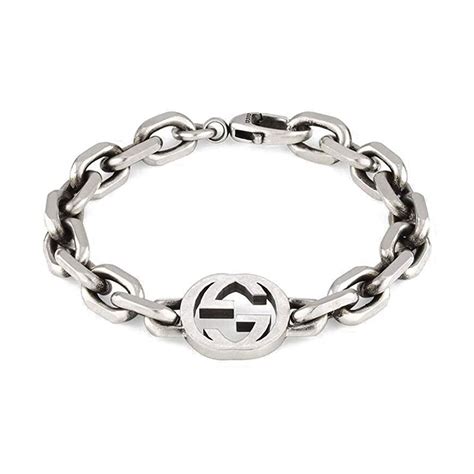 gucci interlocking g sterling silver bracelet|guccighost chain bracelet in silver.